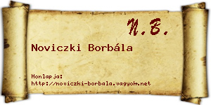 Noviczki Borbála névjegykártya