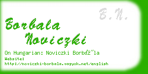 borbala noviczki business card